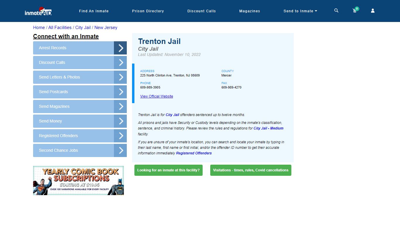 Trenton Jail | Inmate Locator